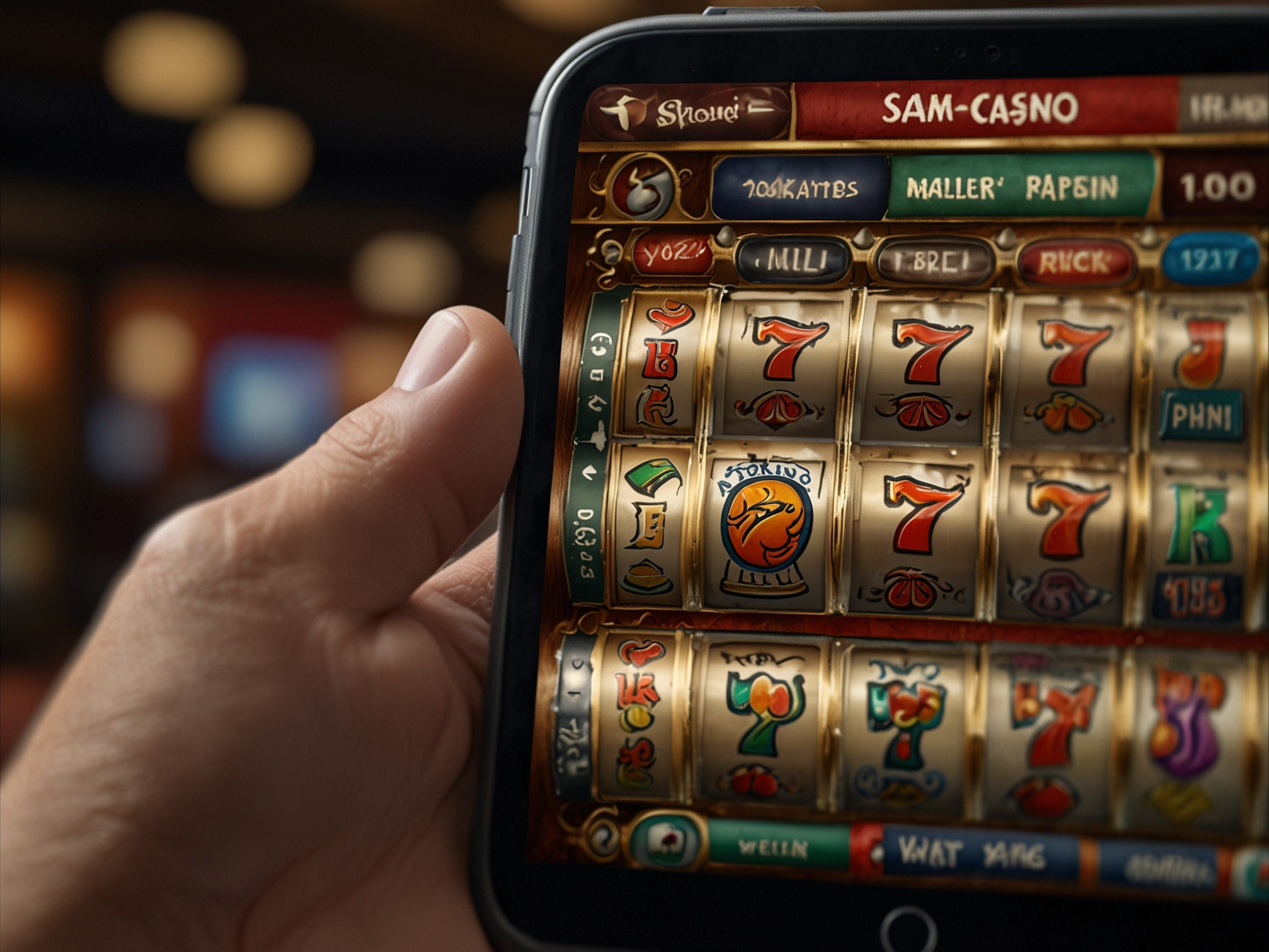 Mobile browser view of casino